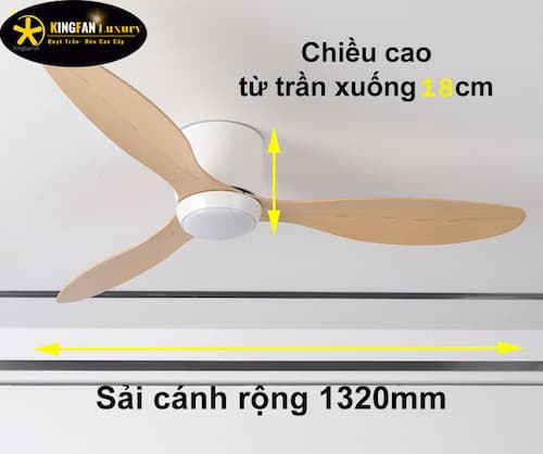 quạt trần kingfan cho trần thấp